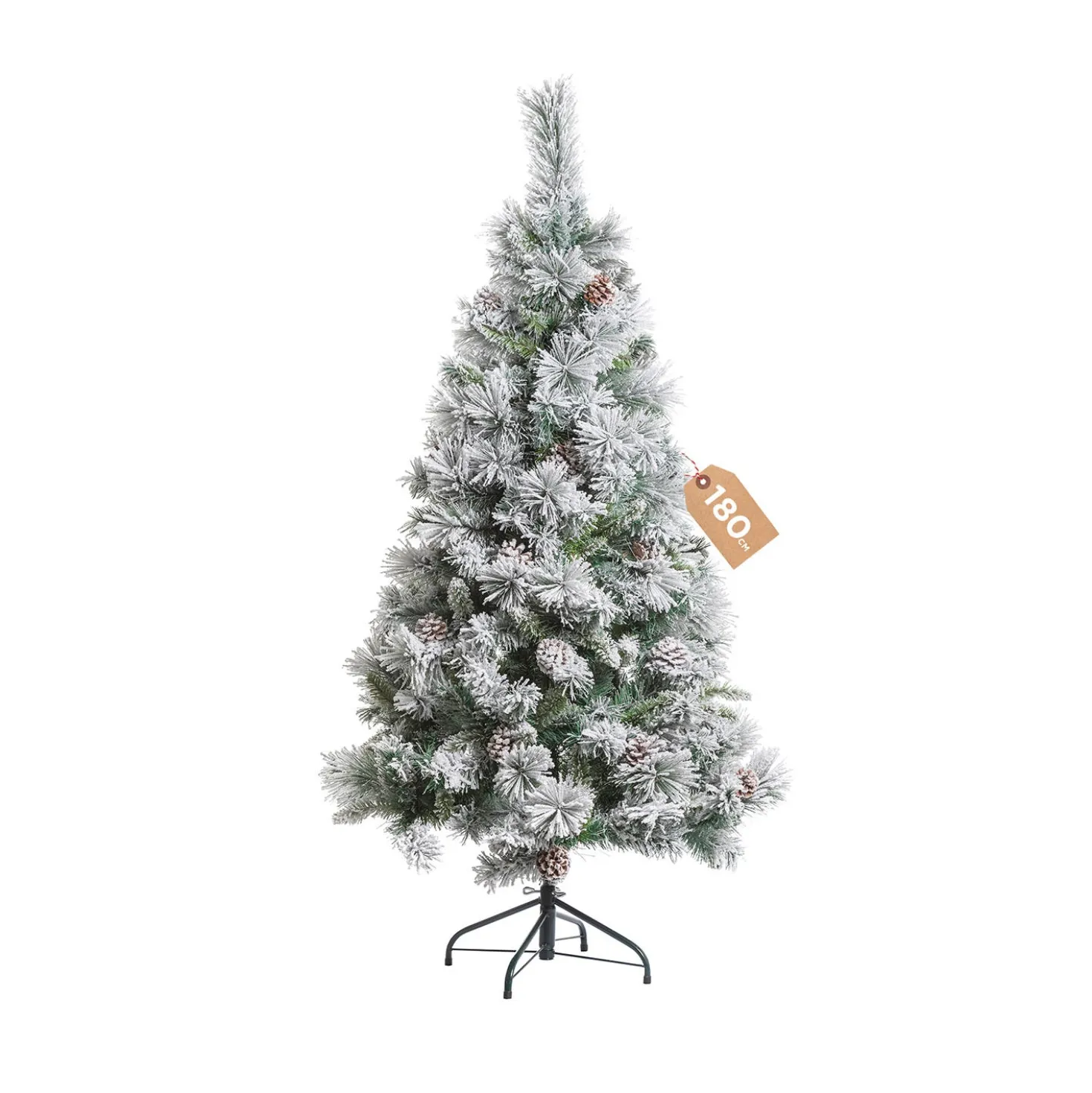 Albero Natale 180 cm innevato pigne Minnesota