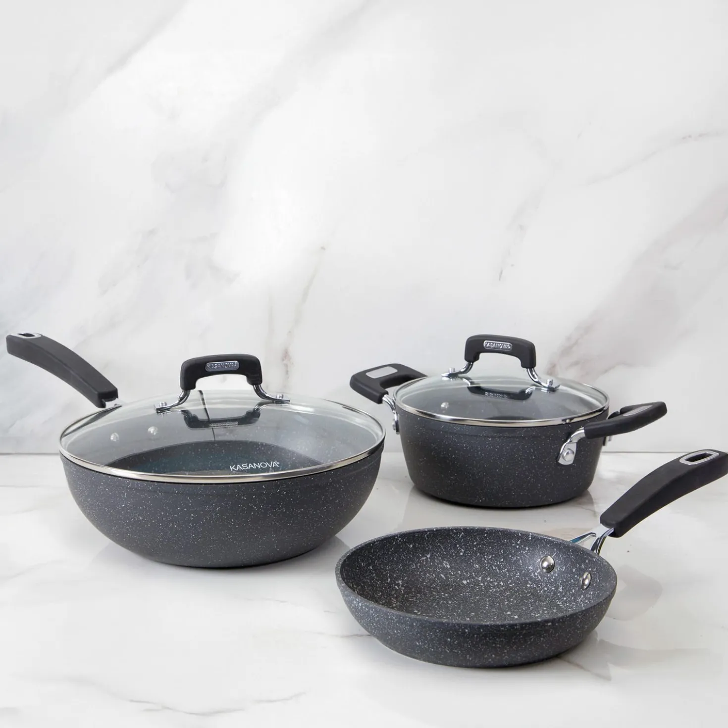 Batteria pentole induzione 5 pezzi New Petra Dark