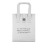 Borsa porta pranzo termica 12 L grigo chiaro con scritta