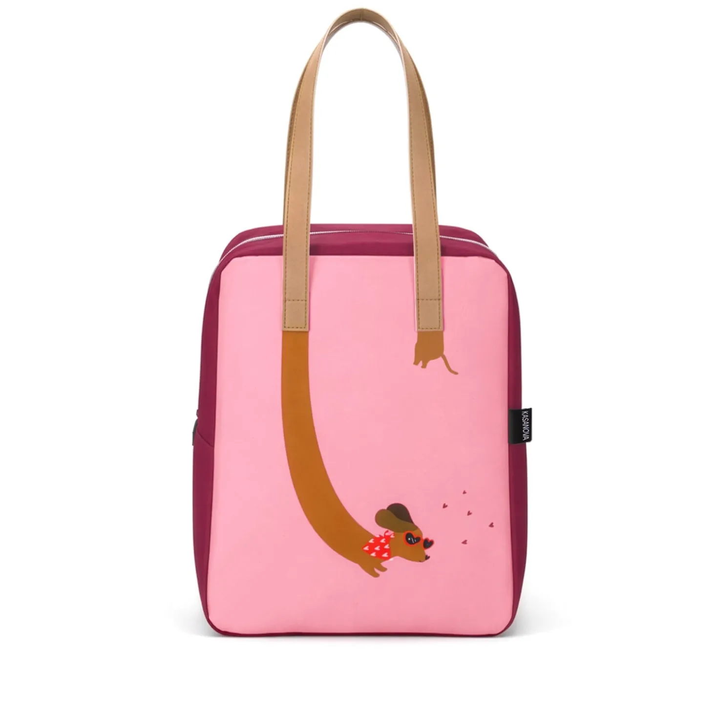 Borsa termica impermeabile bassotto 11 L rosa con manici