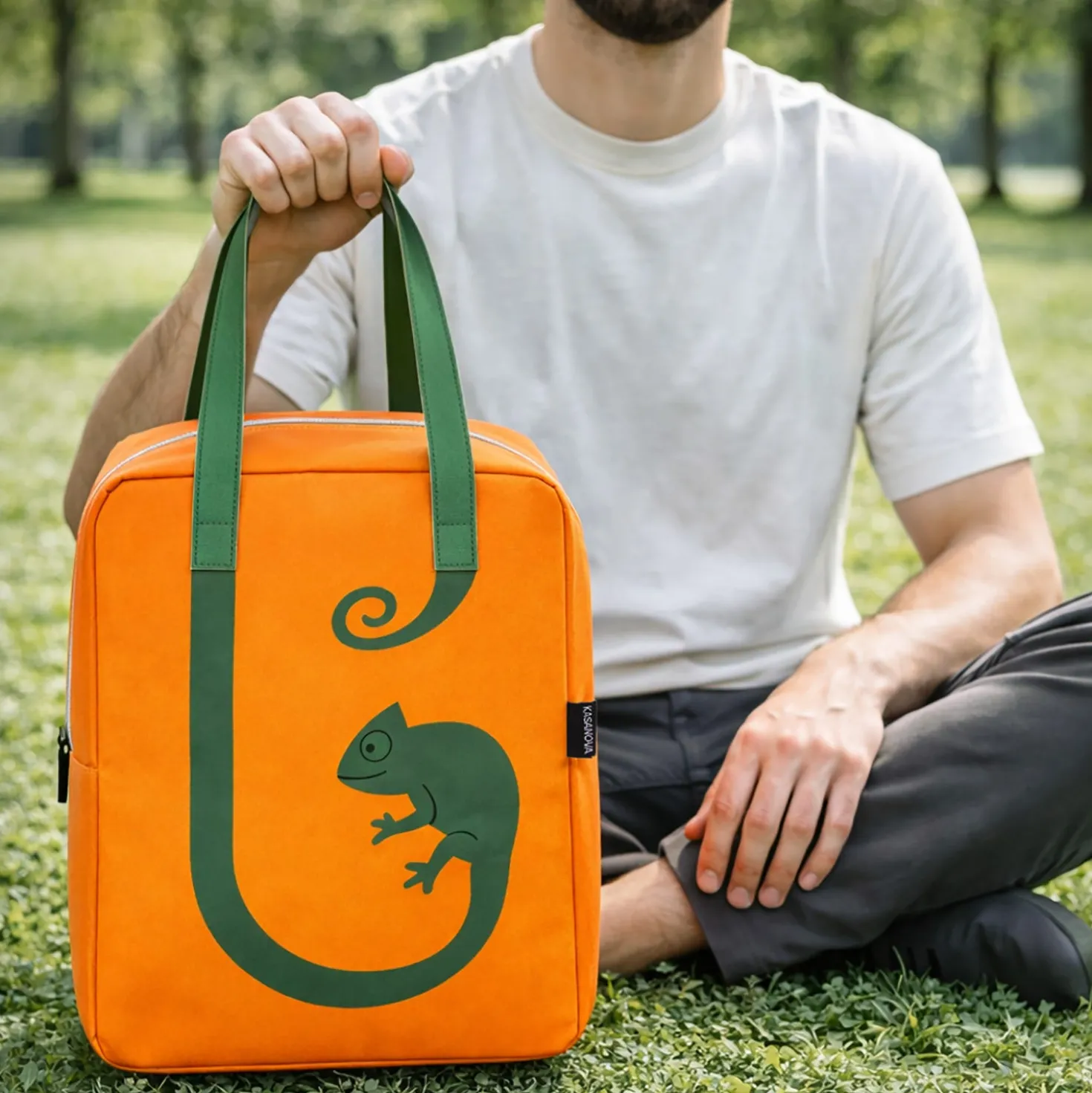 Borsa termica impermeabile camaleonte 11 L arancione con manici