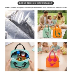 Borsa termica impermeabile koala 11 L verde con manici