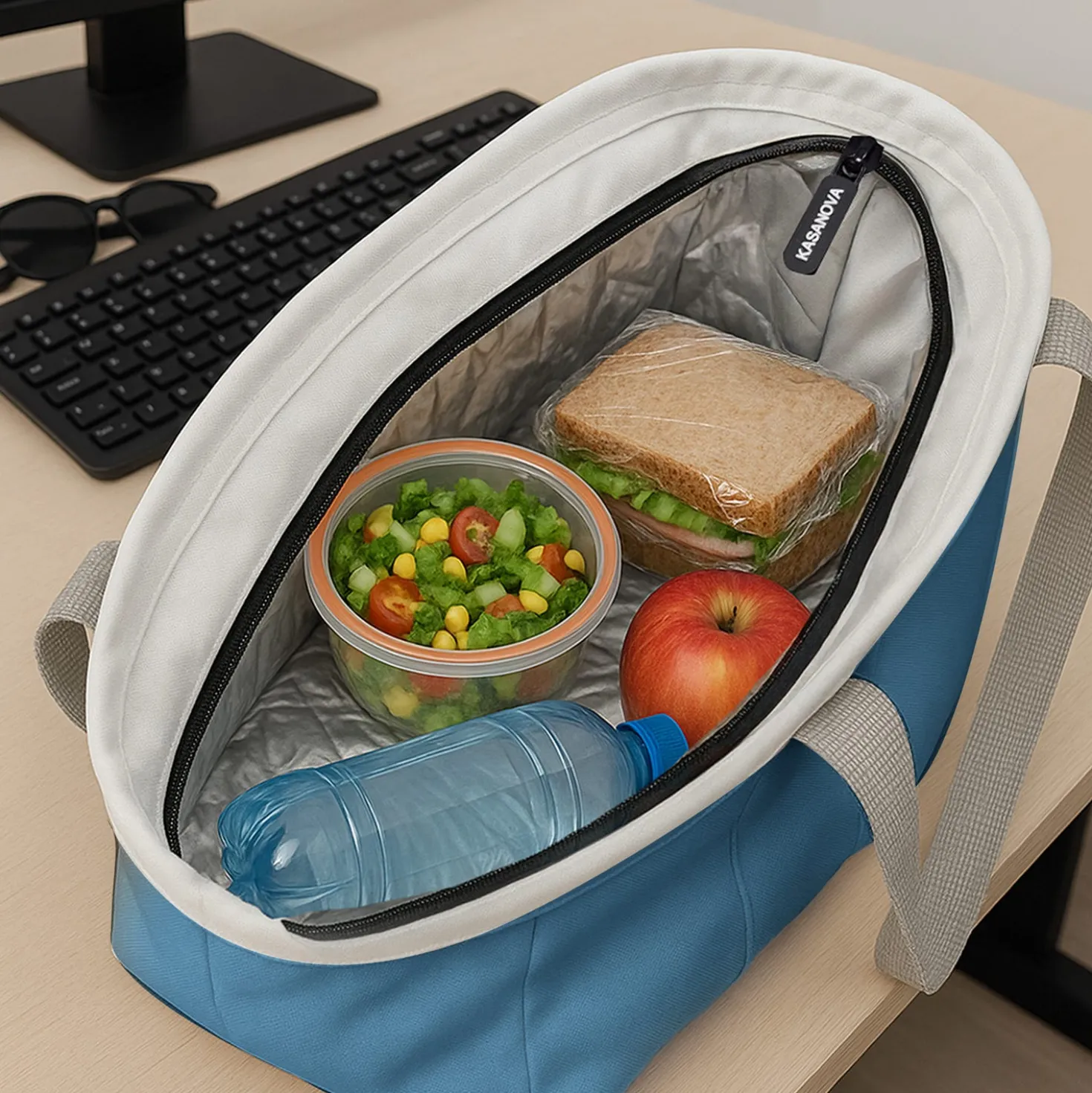 Borsa termica porta pranzo 9 L blu Cooler