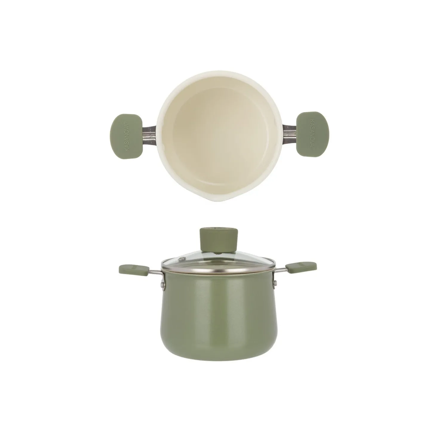 Casseruola alta 13 cm Mini Fantasy con coperchio verde