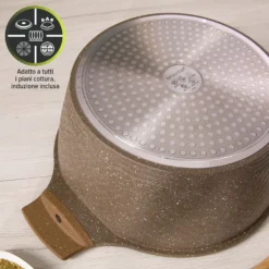 Casseruola 28 cm antiaderente 0 grassi con coperchio