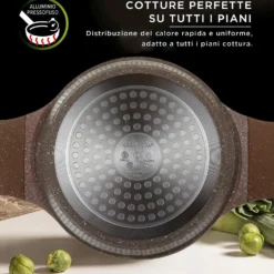 Casseruola 32 cm antiaderente 0 grassi con coperchio
