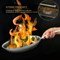 Casseruola 26 cm con coperchio a 3 strati Tri - ply