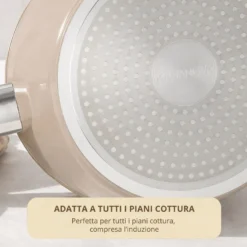 Casseruola 20 cm coperchio taupe New Ceramic