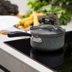 Casseruola induzione 18 cm con coperchio New Petra Dark
