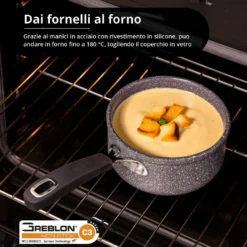 Casseruola induzione 18 cm con coperchio New Petra Dark