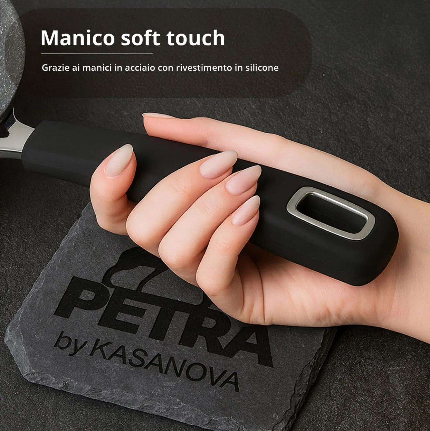 Casseruola New Petra Dark, da 16 cm con manico