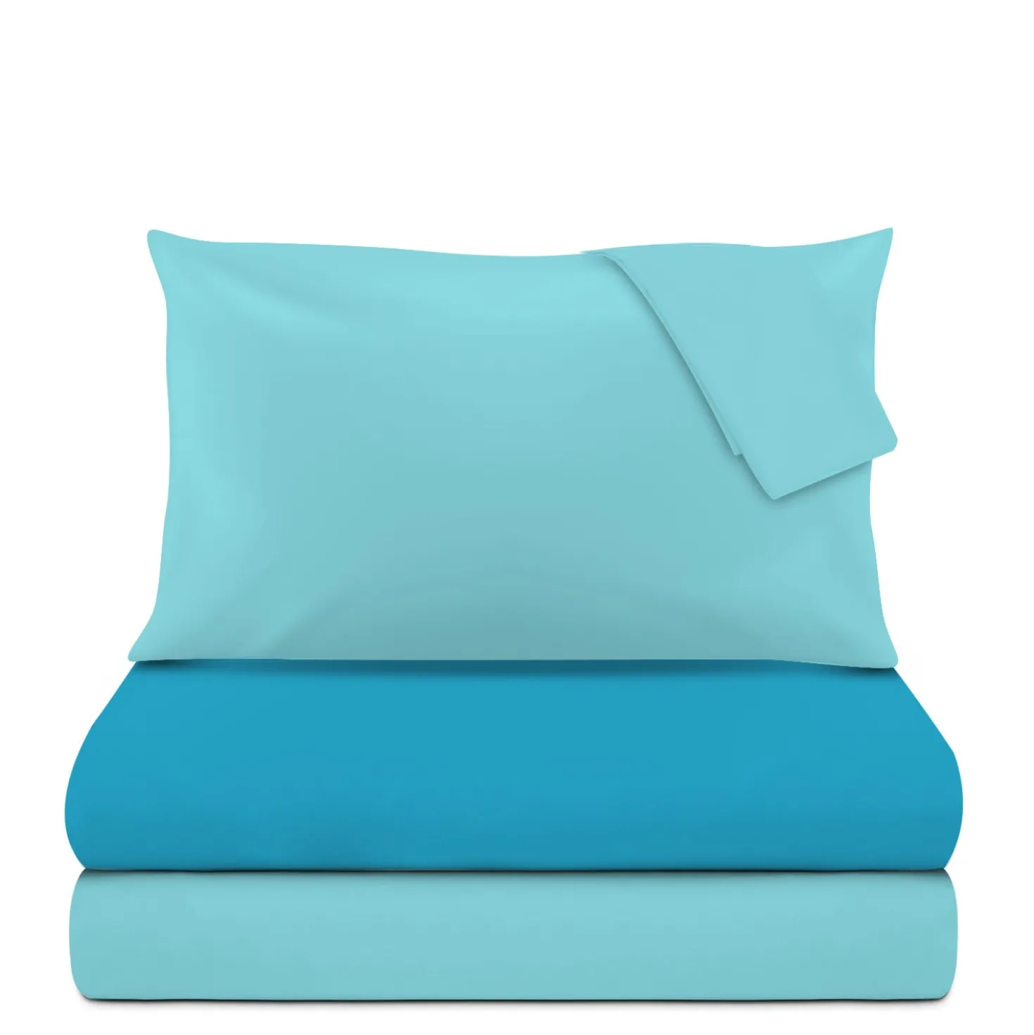 Completo letto matrimoniale cotone azzurro Nicoletta