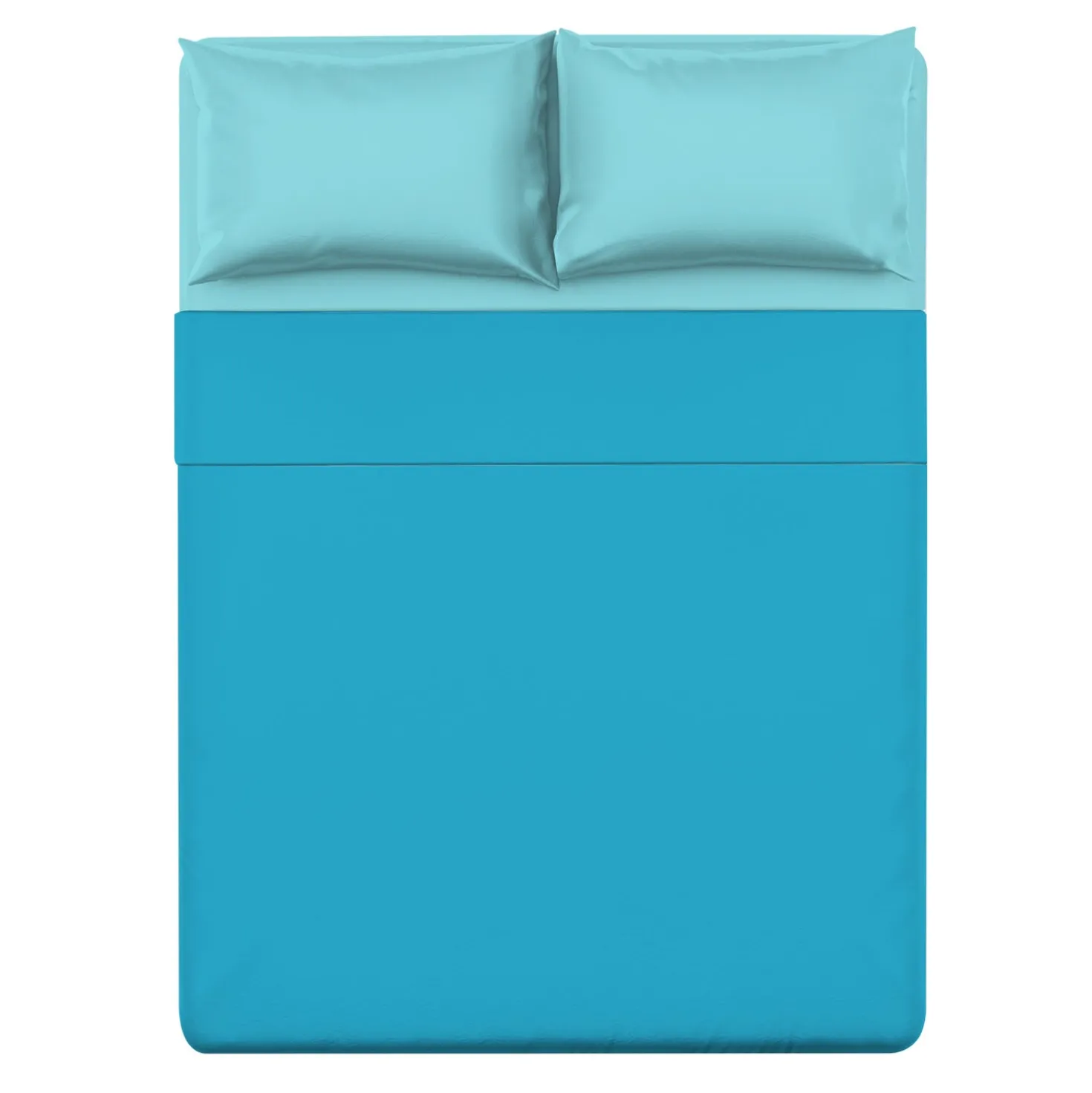 Completo letto matrimoniale cotone azzurro Nicoletta