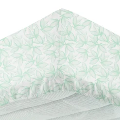 Completo letto matrimoniale policotone foglie verde