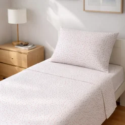 Completo letto singolo cotone Pois rosso