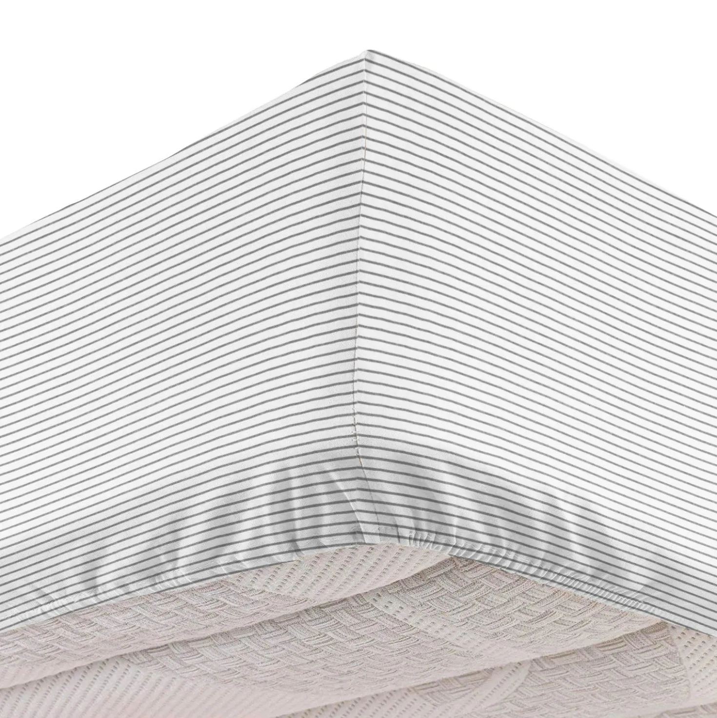 Completo letto singolo cotone Check grigio