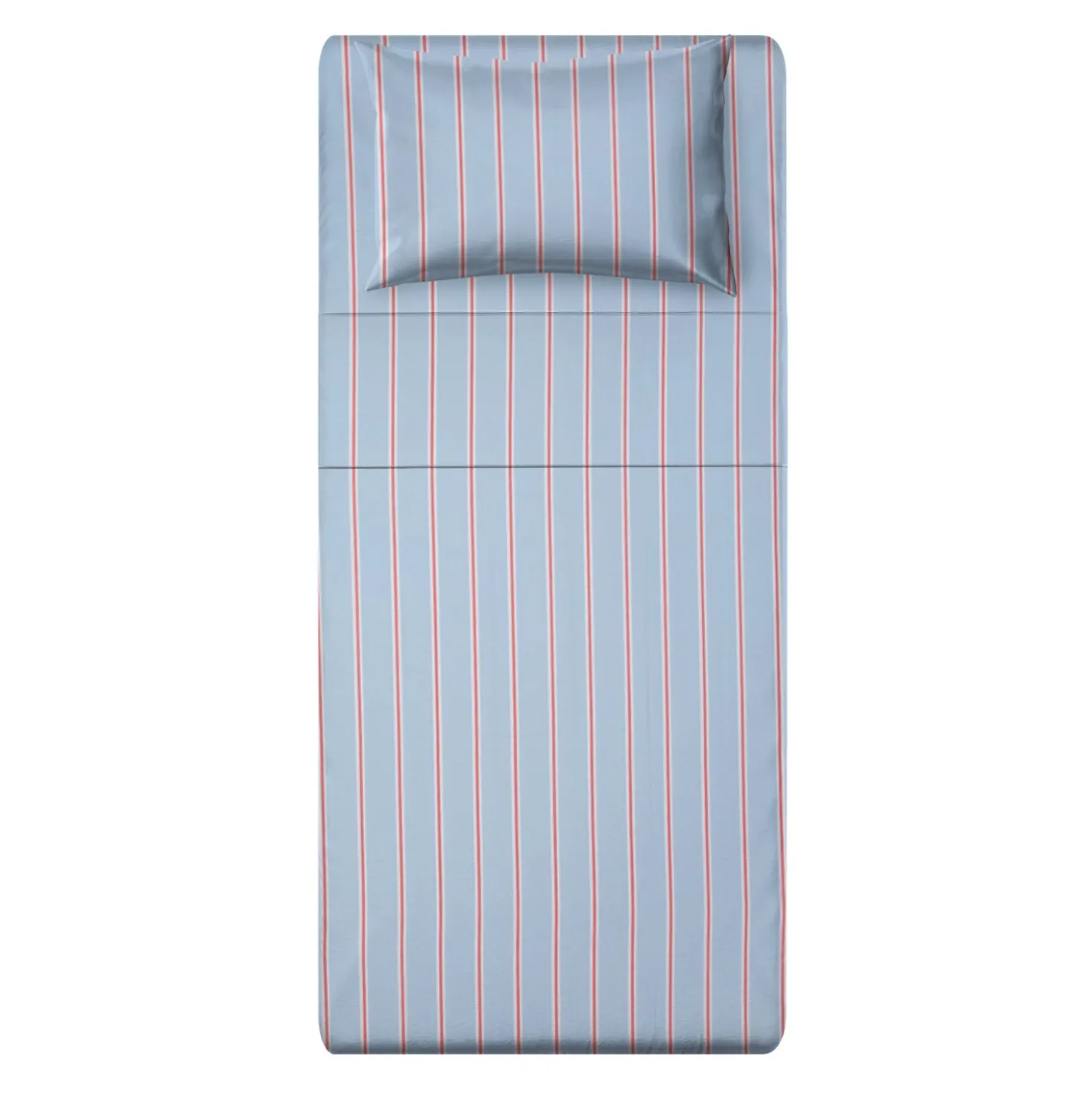 Completo letto singolo righe azzurro