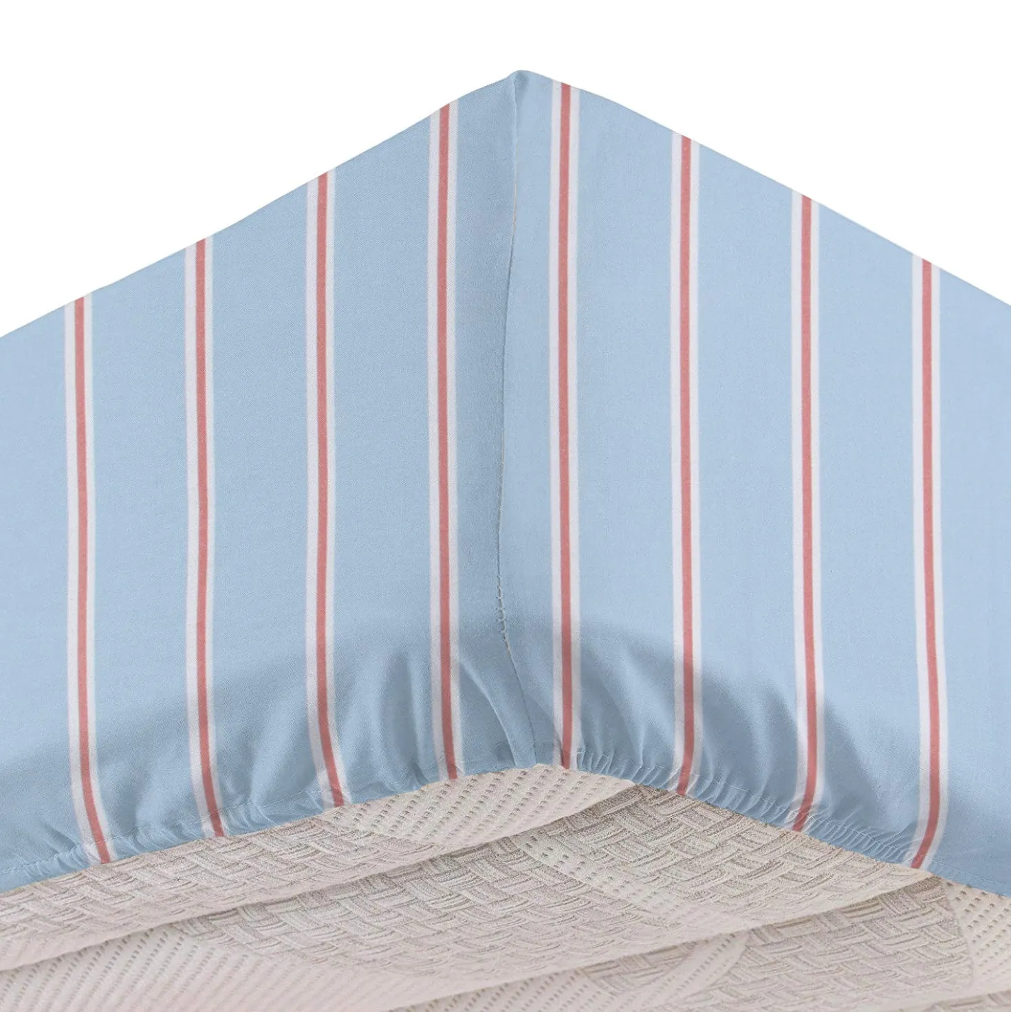 Completo letto singolo righe azzurro