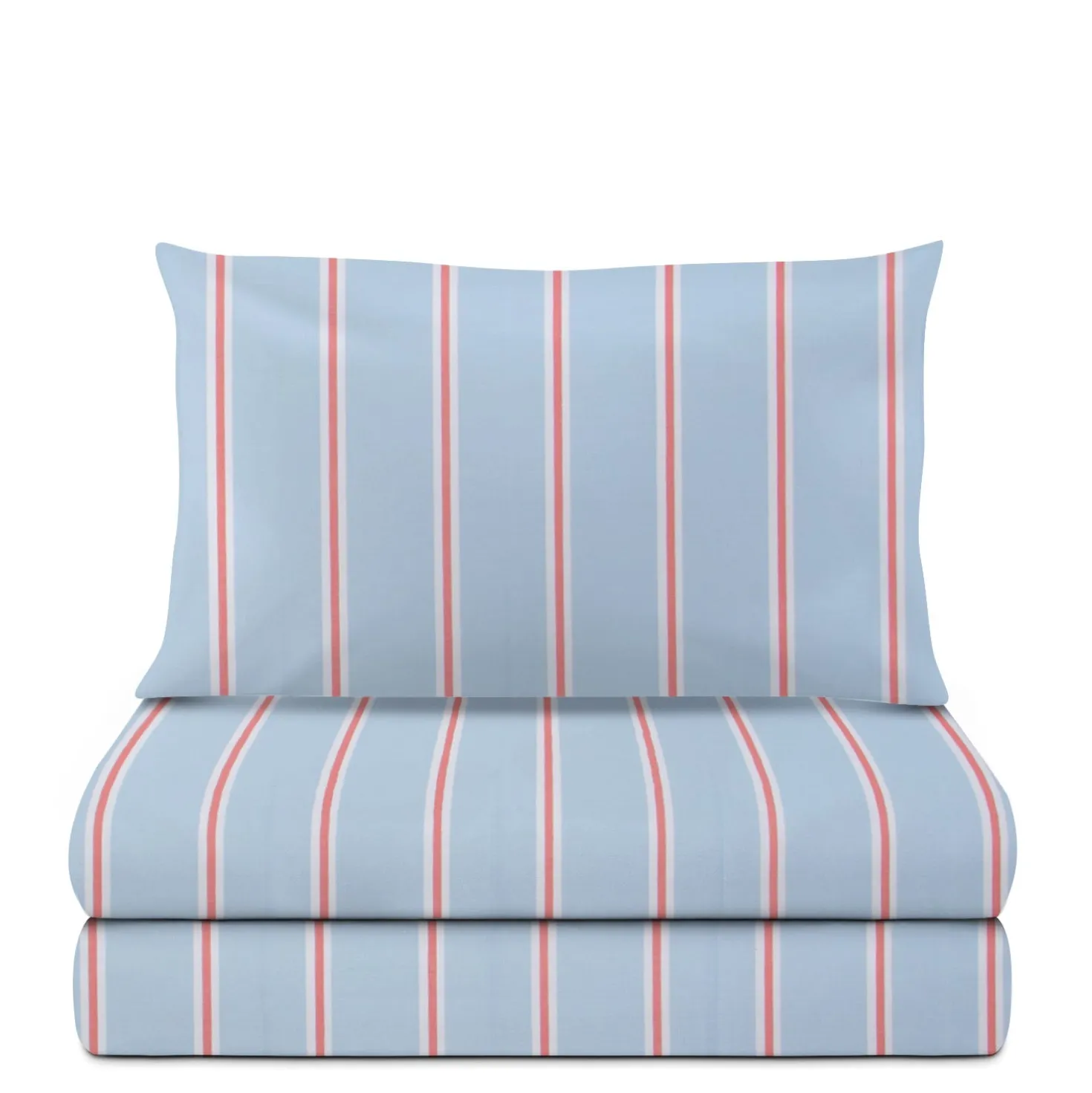 Completo letto singolo righe azzurro
