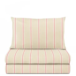 Completo letto singolo righe beige
