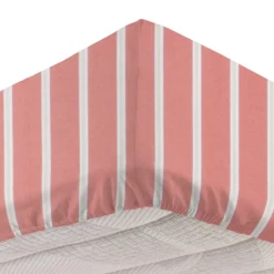Completo letto singolo righe corallo