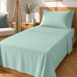 Completo letto singolo tinta unita verde