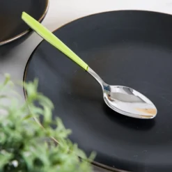 Cucchiaio tavola sfuso verde in acciaio inox Silhouette