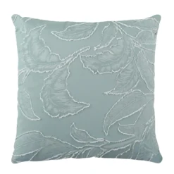 Cuscino divano foglie petrolio 45x45 cm microfibra
