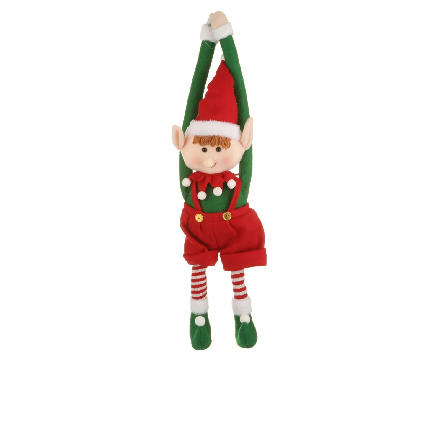 Elfo Natale pupazzo da appendere 74 cm
