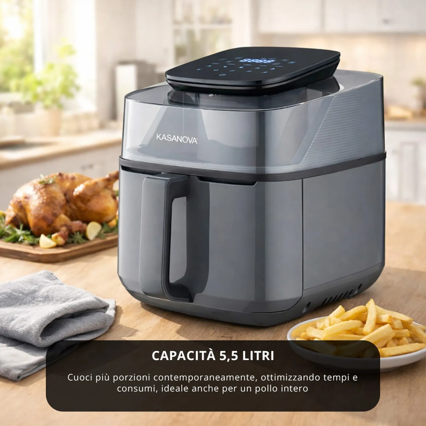 Friggitrice ad aria digitale 5,5 L con essiccatore
