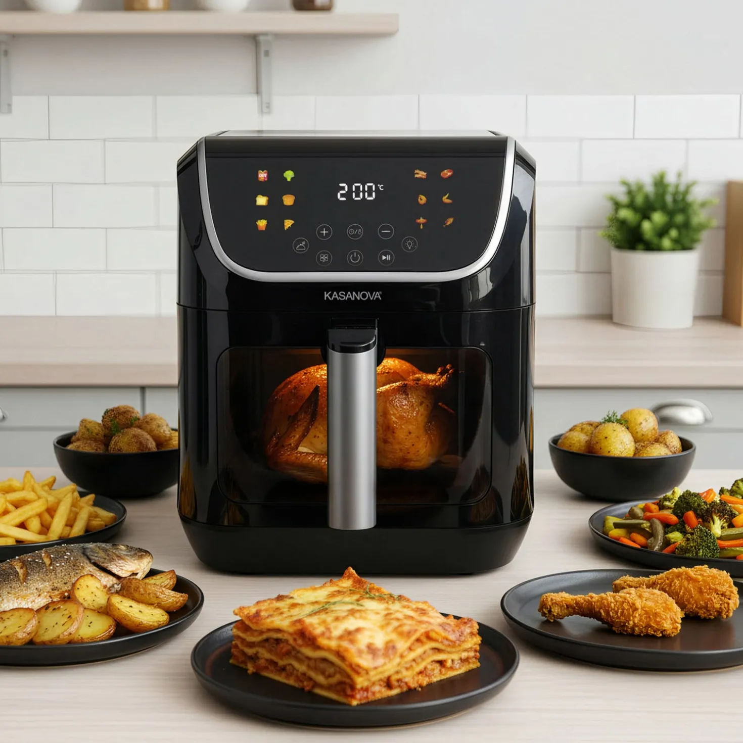 Friggitrice ad aria digitale 7L 1450 W nera