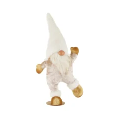 Gnomo natalizio stella in piedi bianco 75 cm