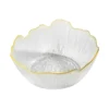 Insalatiera in vetro lavorato 21 cm bordo oro