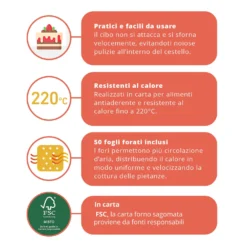 Kit 100 fogli e vassoi carta forno per friggitrice ad aria Fatto in casa da Benedetta