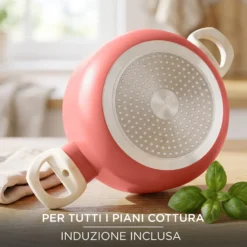 Mini casseruola 14 cm corallo Cooking Therapy con coperchio