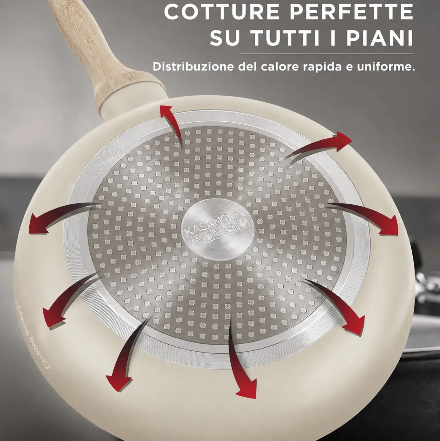 Mini casseruola 12 cm sabbia Cooking Therapy un manico e coperchio