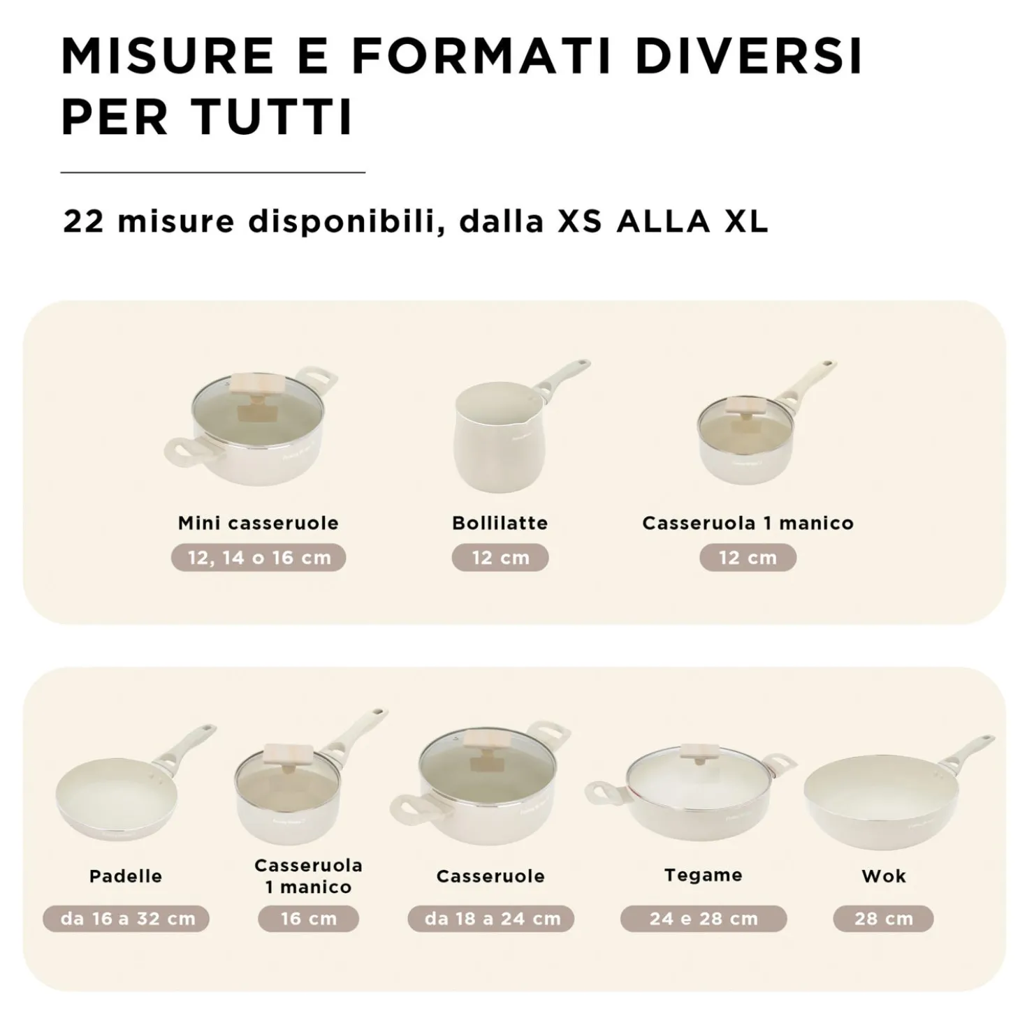 Mini casseruola 14 cm sabbia Cooking Therapy con coperchio