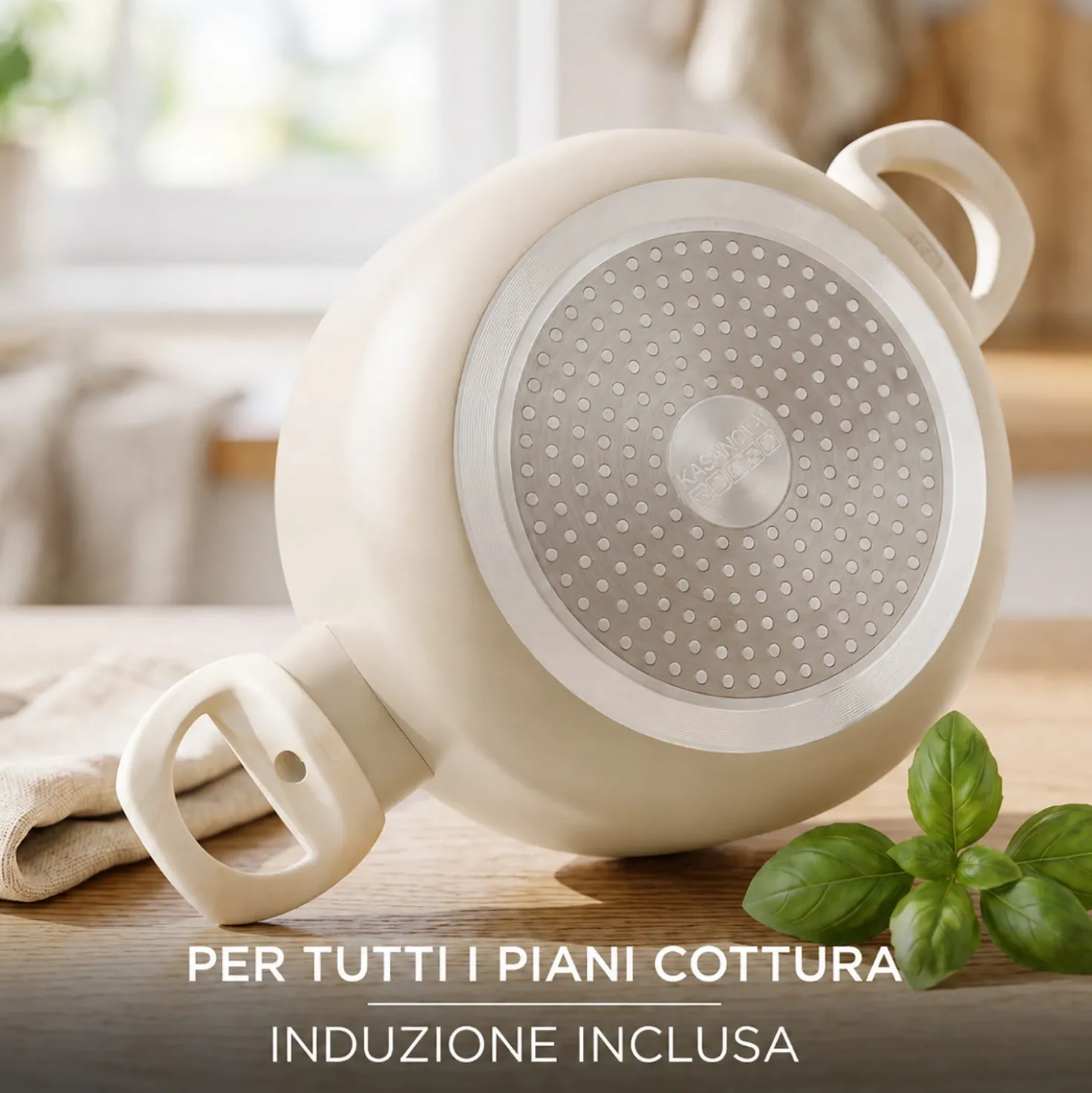 Mini casseruola 14 cm sabbia Cooking Therapy con coperchio