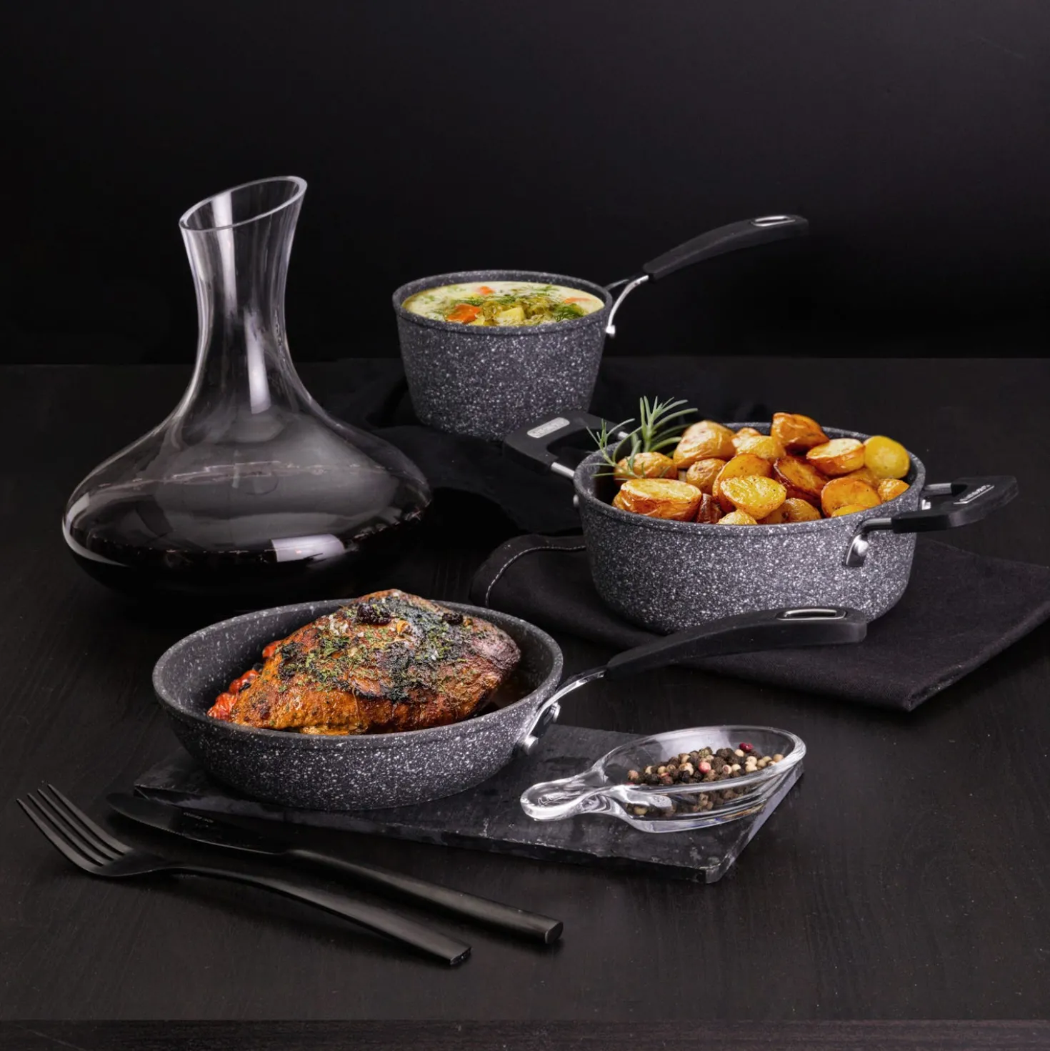 Mini casseruola 1 manico 14 cm Petra Dark