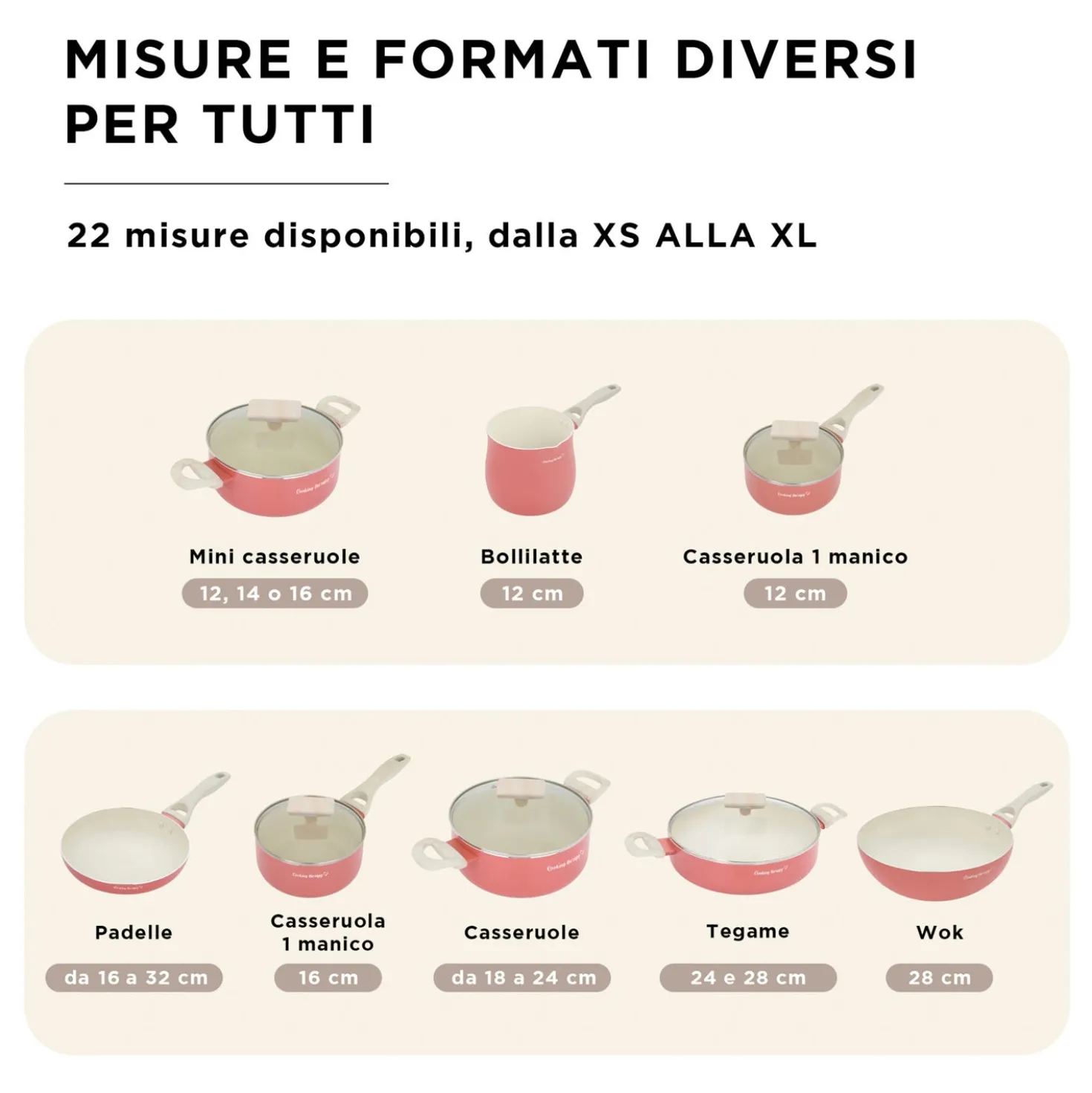 Padella 28 cm corallo Cooking Therapy