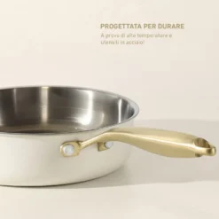 Padella 24 cm in acciaio bianco oro California