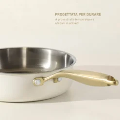 Padella 20 cm in acciaio bianco oro California