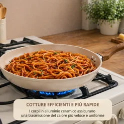 Padella 28 cm in ceramica taupe New Ceramic