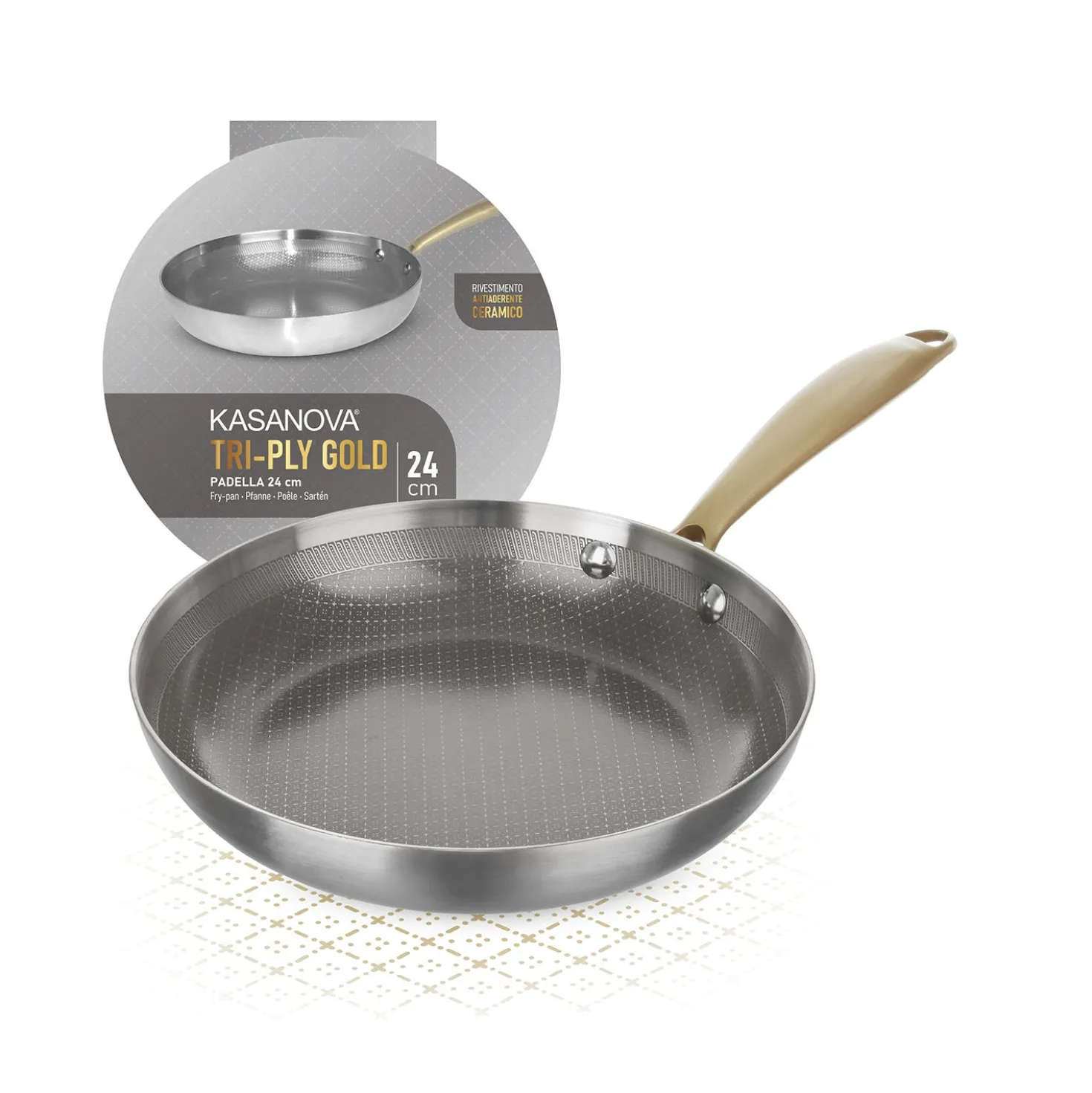 Padella 24 cm triplo strato Tri Ply - Gold