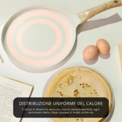 Padella crepes 28 cm con spatola Crepes Magie crema