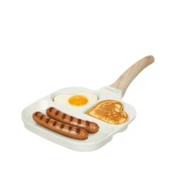 Padella 2 scomparti cuore e grill Mini Mania crema