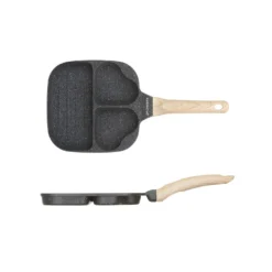 Padella 2 scomparti cuore e grill Mini Mania grigia