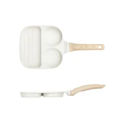 Padella 2 scomparti tondi e grill Mini Mania crema