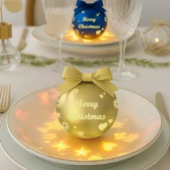 Pallina di Natale led Merry Christmas oro