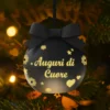 Pallina Natale led Auguri di cuore nero